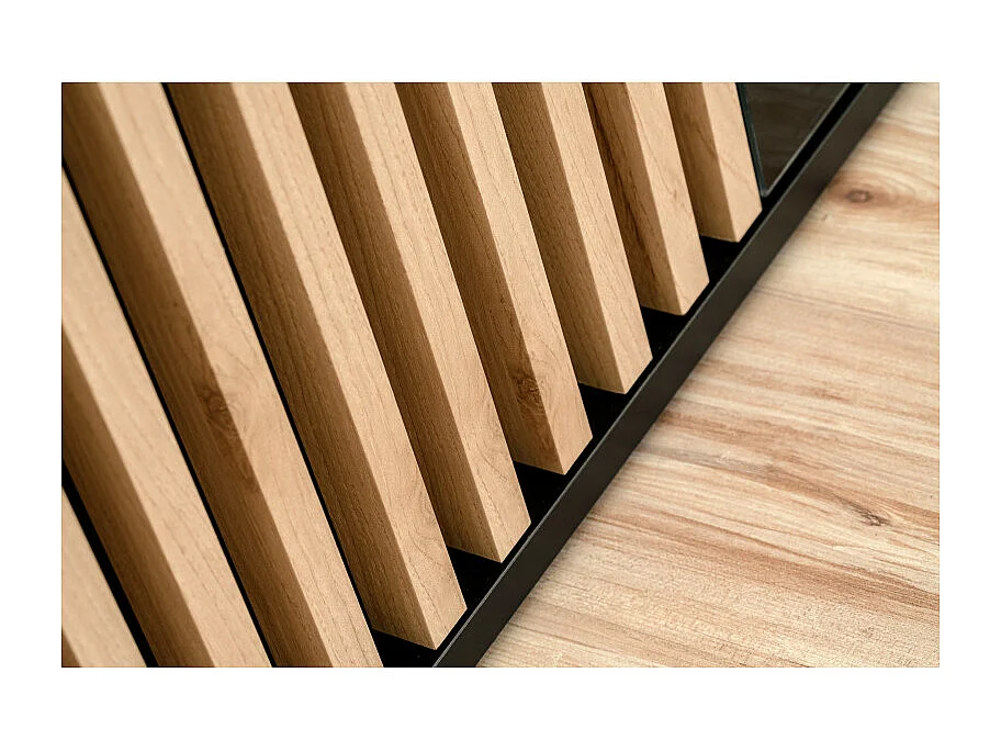 Komoda CAMERON 160 LED hickory jackson/czarna