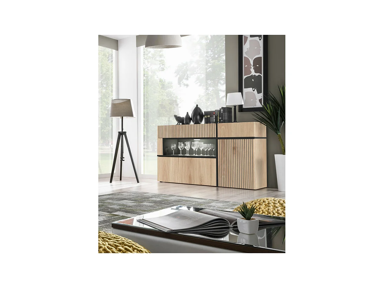 Buffet Design LED "Cross" 150cm Naturel