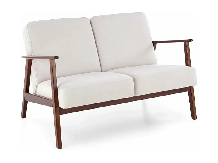 Sofa MILANO 2S jasna beżowa/orzech dwuosobowa