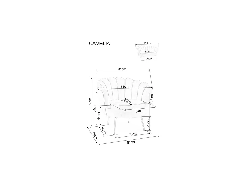 Sofa CAMELLIA 2 VELVET różowa