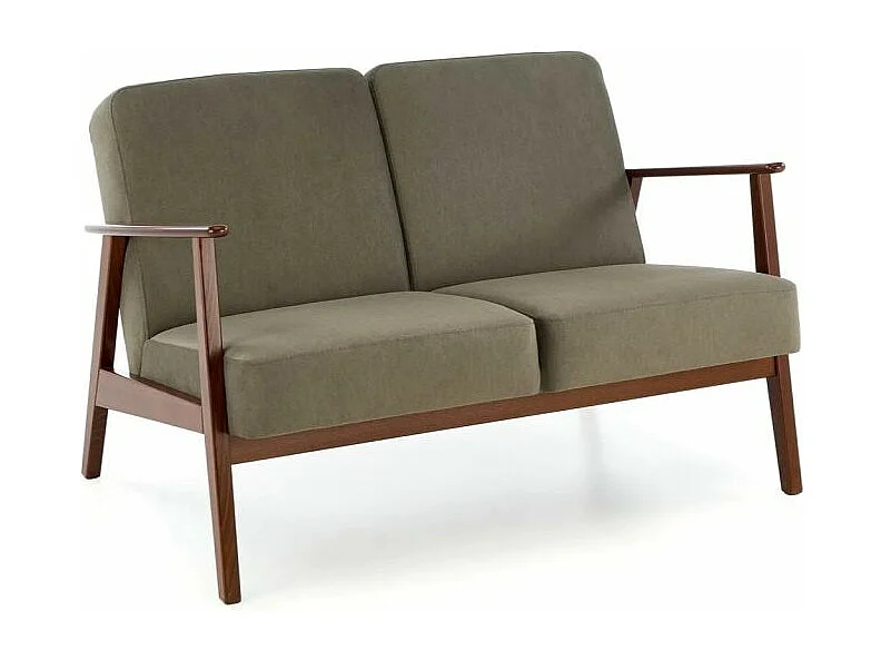 Sofa MILANO 2S oliwkowa/orzech dwuosobowa