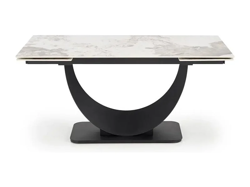 Stół rozkładany FERNANDO 160(240)x92 beżowy marmur/czarny