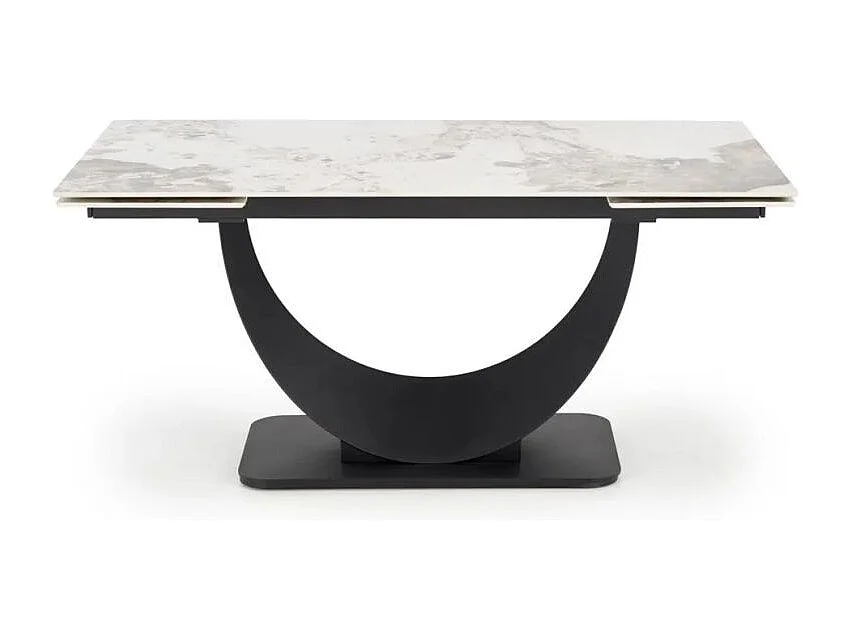 Stół rozkładany FERNANDO 160(240)x92 beżowy marmur/czarny