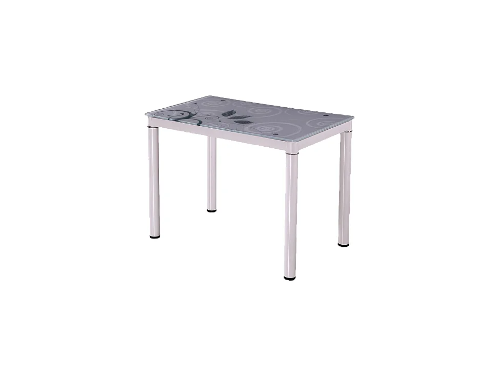 Table rectangulaire 4 personnes - Damar - 80 x 60 x 75 cm - Blanc