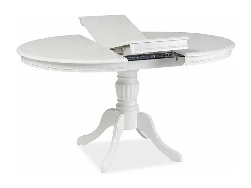 Table extensible - Olivia - L 106 x l 141 x H 76 cm - Blanc