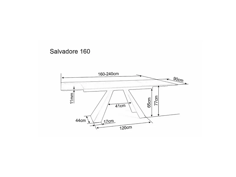 Stół rozkładany SALVADORE CERAMIC 160(240)x90 brązowy legno