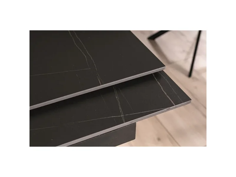 Stół rozkładany GENESIS 180(240)x90 czarny marmur/jesion