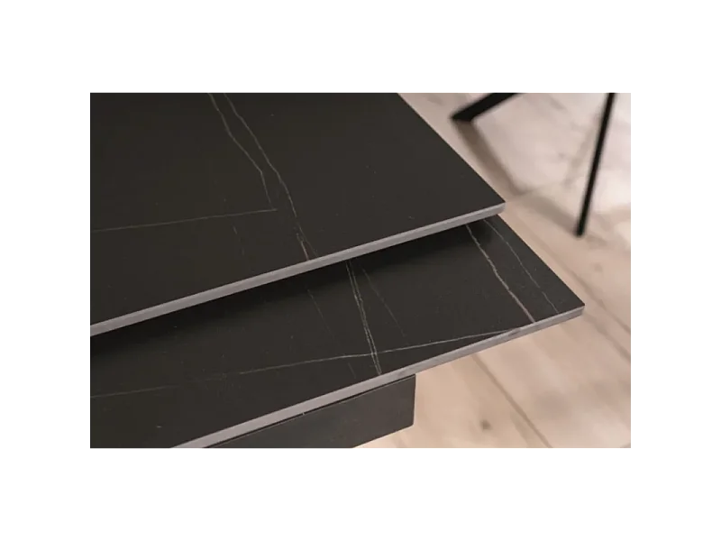 Stół rozkładany GENESIS 180(240)x90 czarny marmur/jesion