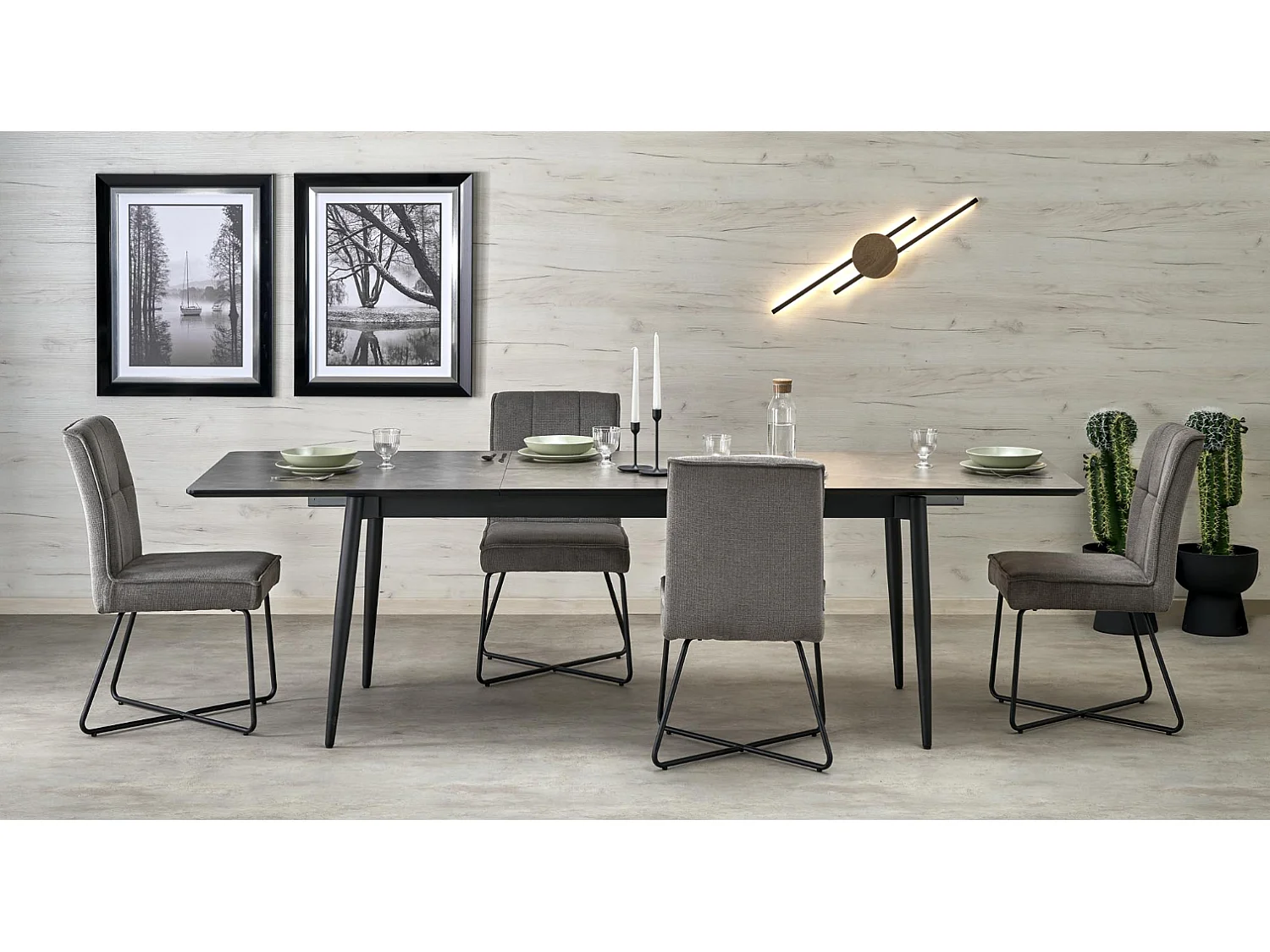 Tavolo allungabile per 6/10 persone grigio 180/260x90 cm