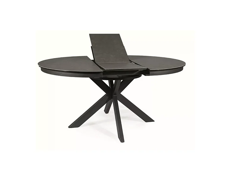 Stół rozkładany PORTO CERAMIC 120(160)x120 ciemnoszary/czarny mat