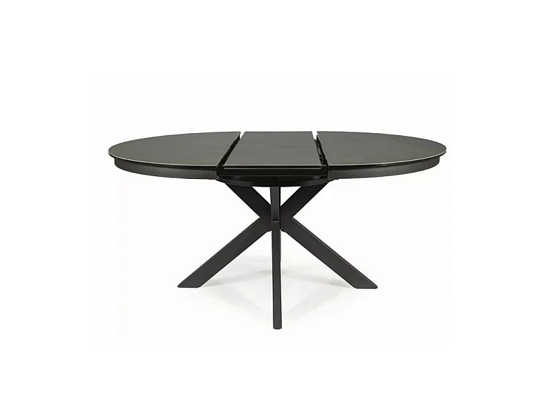 Stół rozkładany PORTO CERAMIC 120(160)x120 ciemnoszary/czarny mat