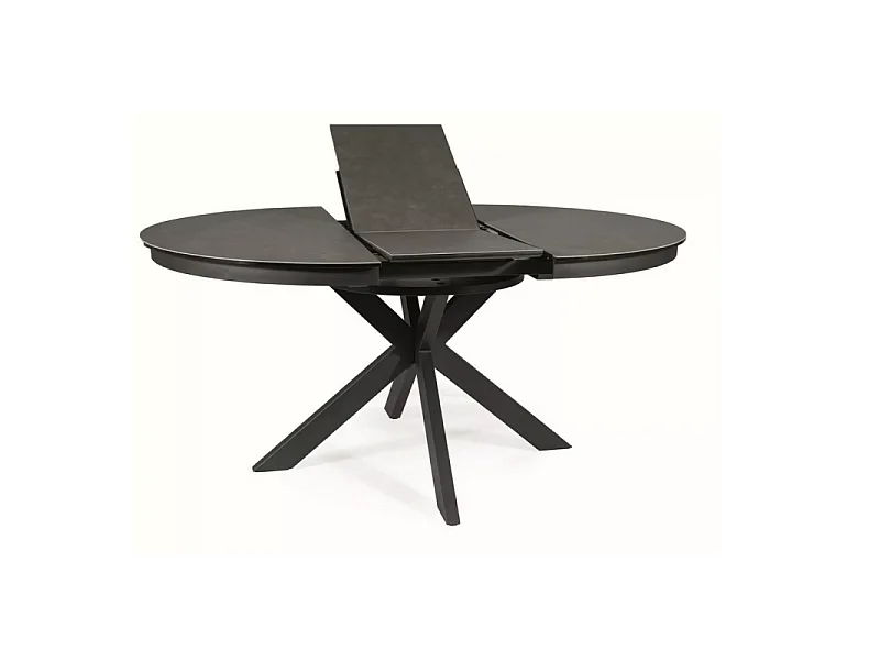 Stół rozkładany PORTO CERAMIC 120(160)x120 ciemnoszary/czarny mat