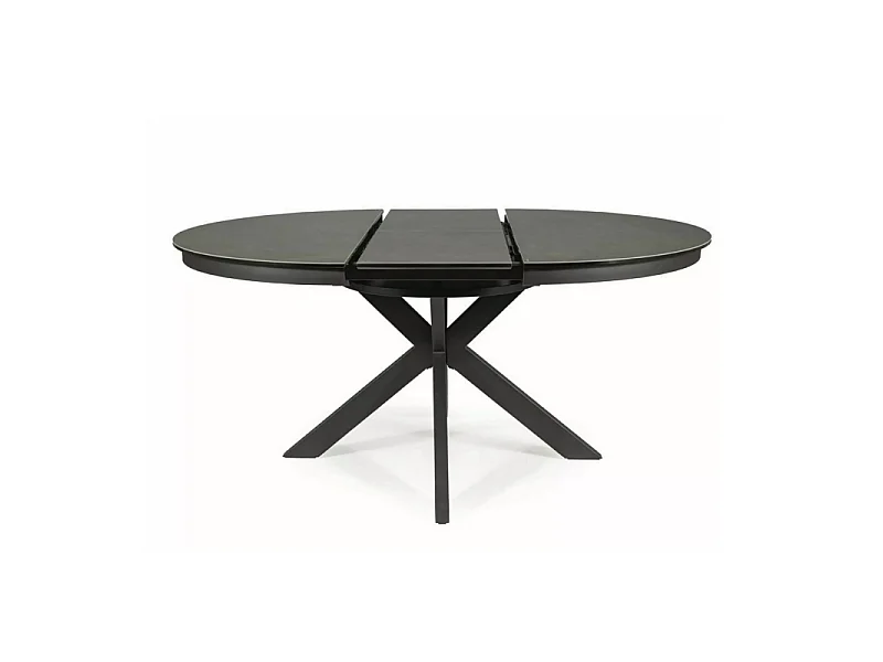 Stół rozkładany PORTO CERAMIC 120(160)x120 ciemnoszary/czarny mat