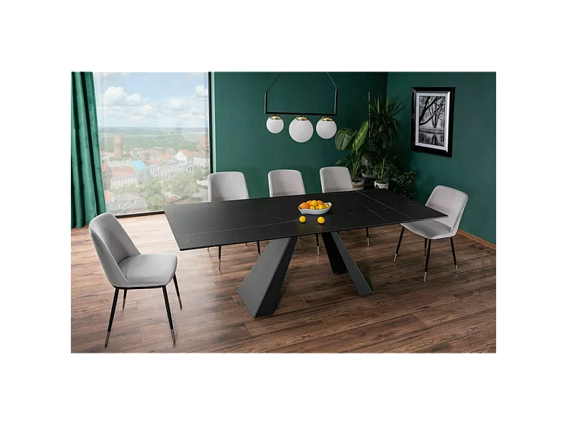 Stół rozkładany SALVADORE CERAMIC 160(240)x90 czarny sahara noir
