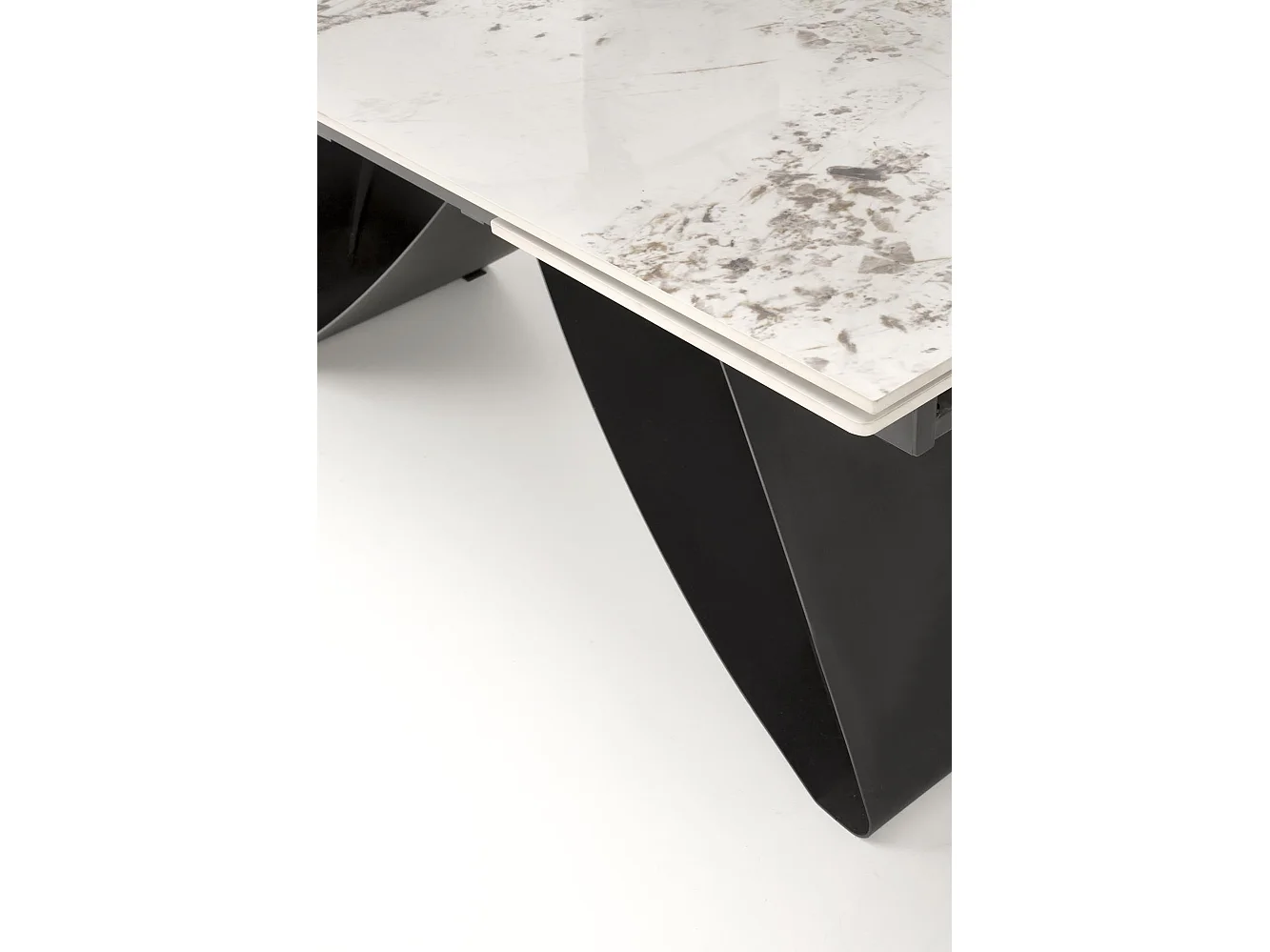 Stół rozkładany HILARIO 180(260)x90 beżowy marmur/czarny