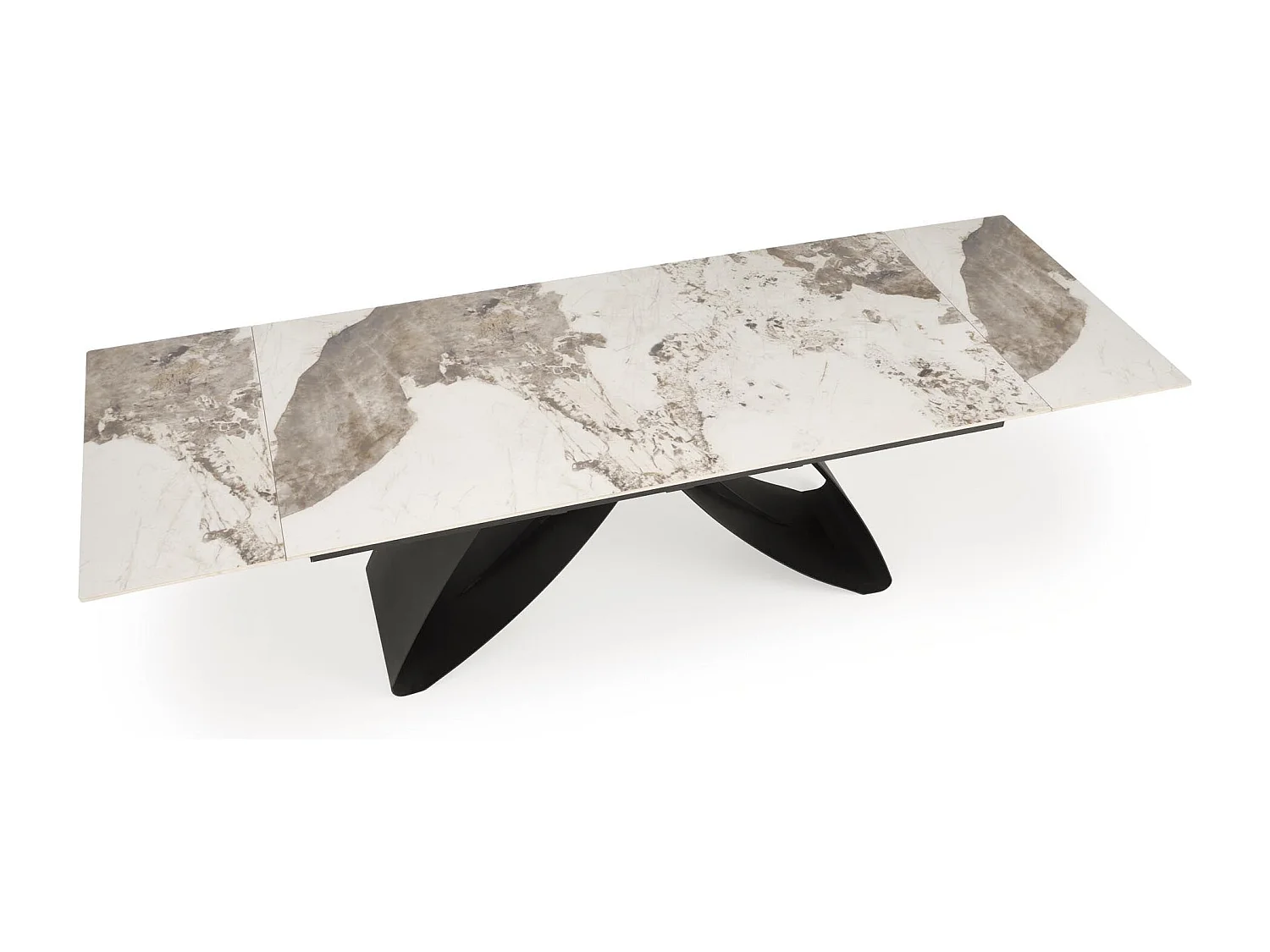 Stół rozkładany HILARIO 180(260)x90 beżowy marmur/czarny