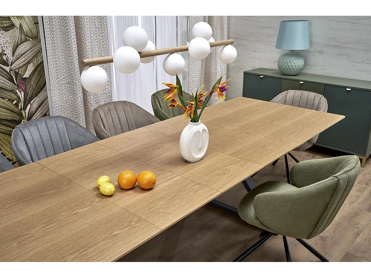 Stół rozkładany HENRY 180(300)x100 dąb naturalny/czarny