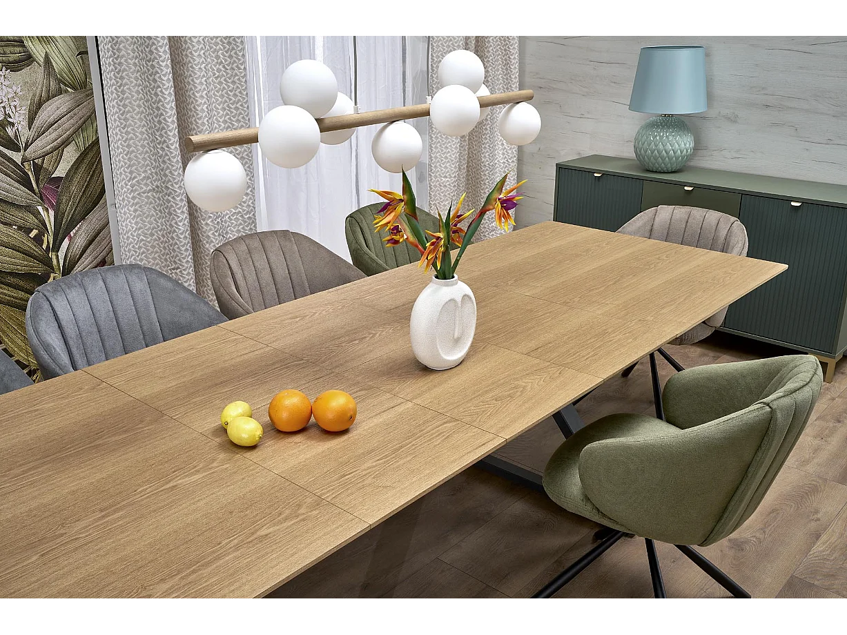 Stół rozkładany HENRY 180(300)x100 dąb naturalny/czarny