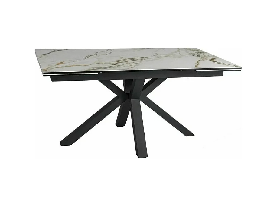 Stół rozkładany COLUMBUS CERAMIC 160(240)x90 biały/czarny mat