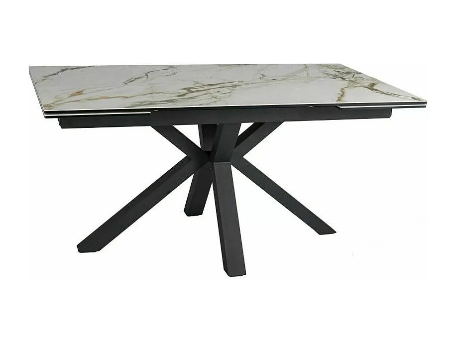 Stół rozkładany COLUMBUS CERAMIC 160(240)x90 biały/czarny mat