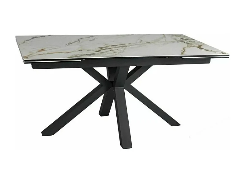 Stół rozkładany COLUMBUS CERAMIC 160(240)x90 biały/czarny mat