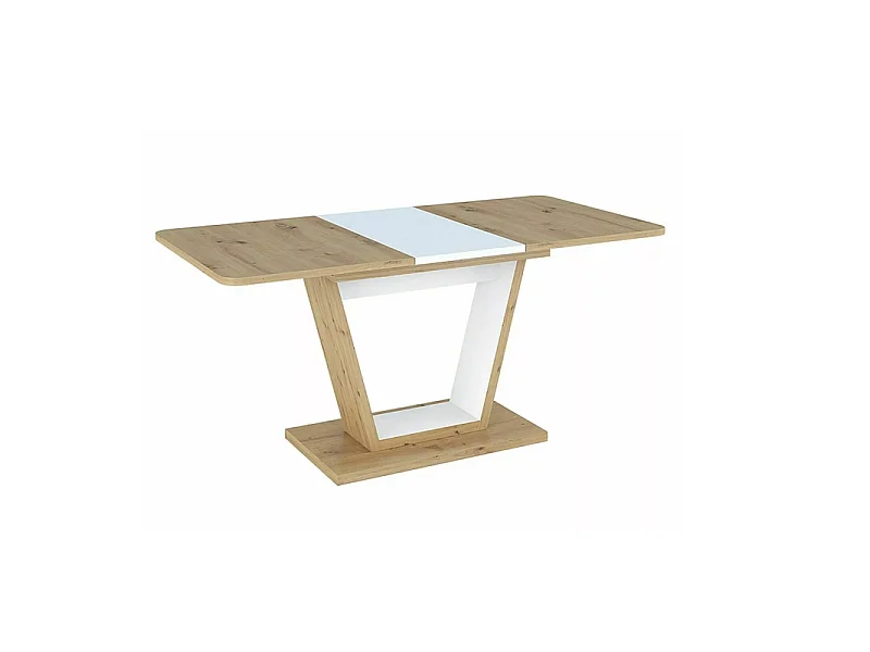 Table à manger "Nigel" - Marron clair/Blanc - L 120(160) x H 76 cm