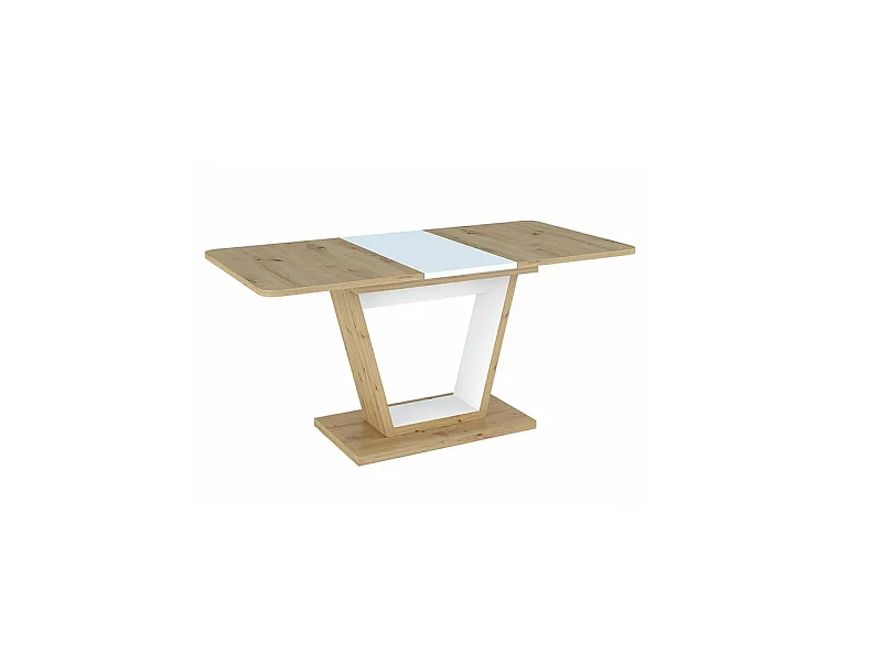 Table à manger "Nigel" - Marron clair/Blanc - L 120(160) x H 76 cm