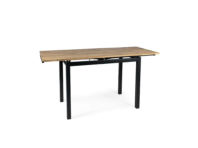 Table à manger extensible "GD017" - Marron clair/Noir - L 110(170) x H 74 cm