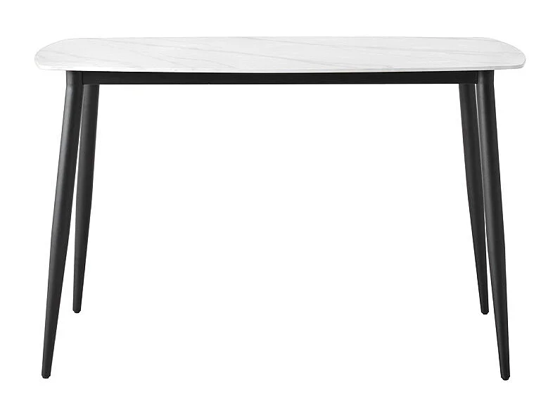 Table haute 140 cm plateau arrondi céramique blanc marbré - RYDER