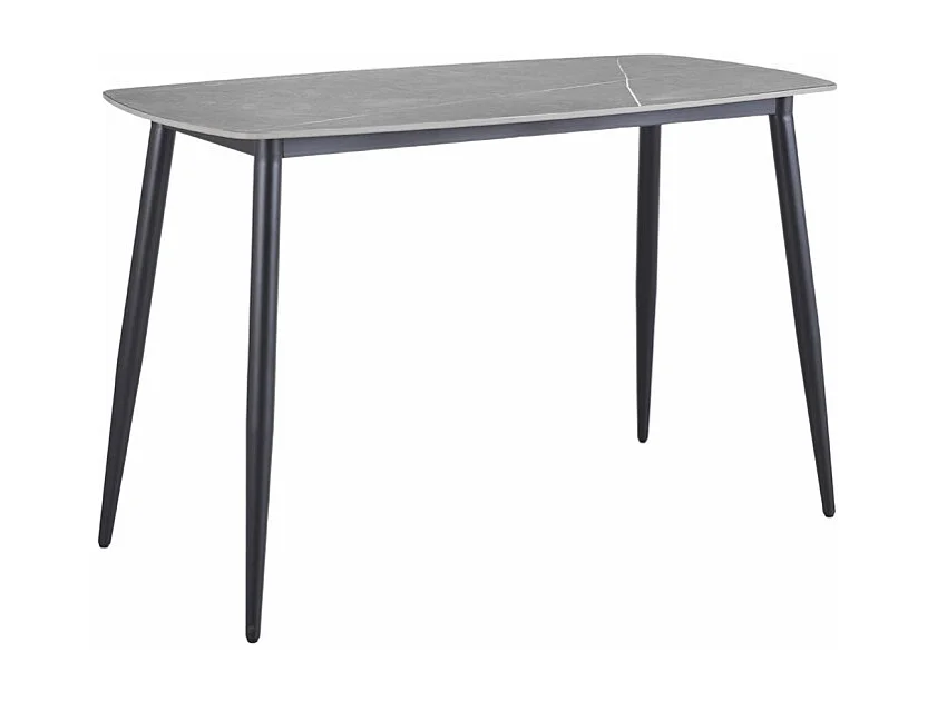 Table haute 140 cm plateau arrondi céramique gris marbré - RYDER