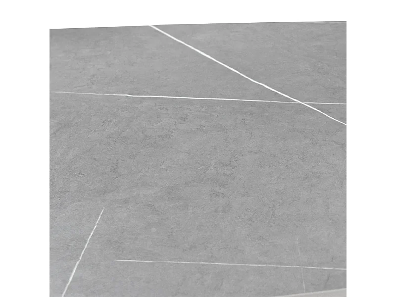 Table haute 140 cm plateau arrondi céramique gris marbré - RYDER