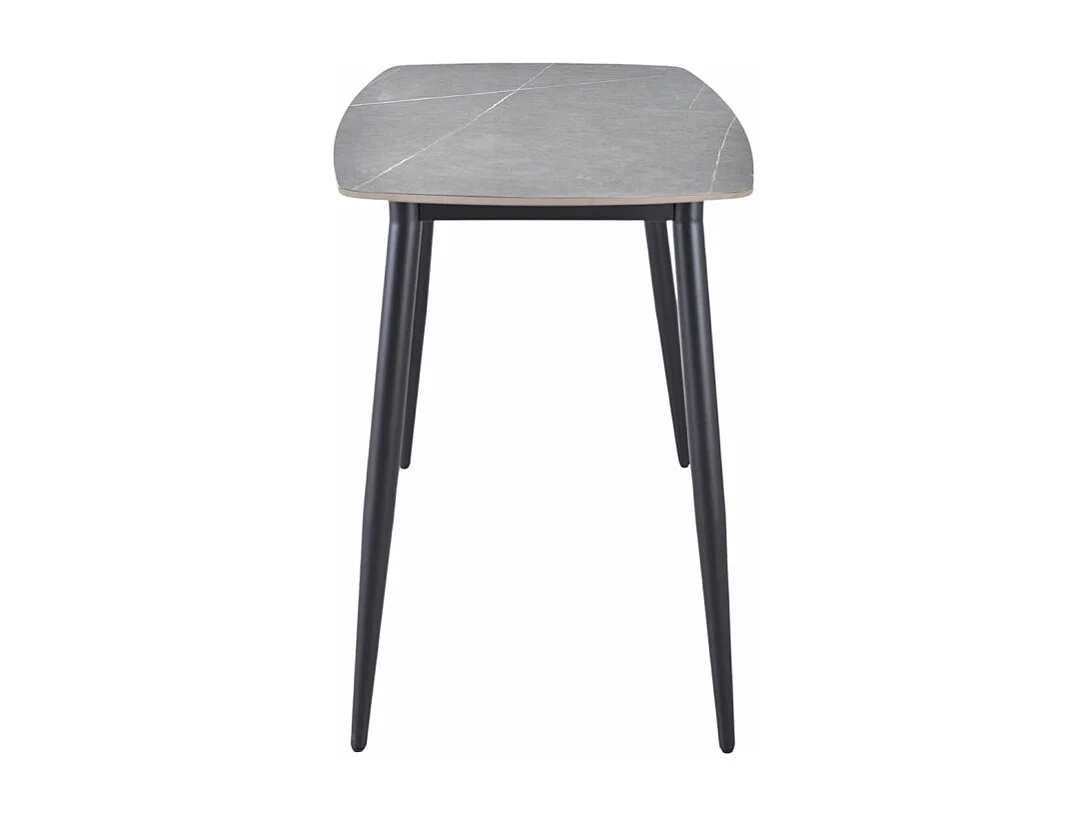 Table haute 140 cm plateau arrondi céramique gris marbré - RYDER