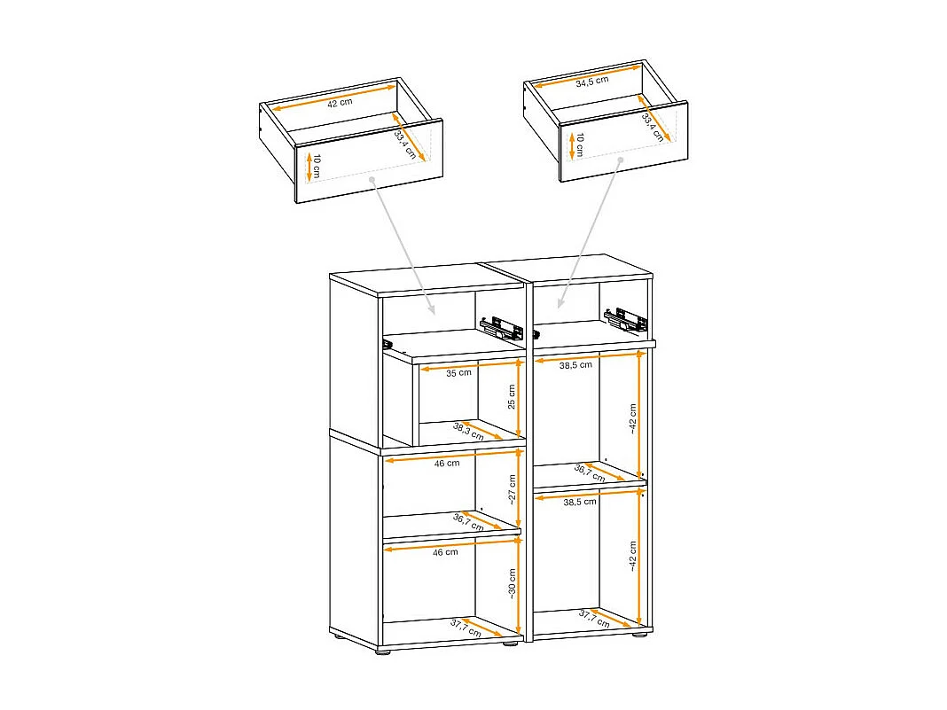 Witryna niska CROSS LED hickory jackson/czarna
