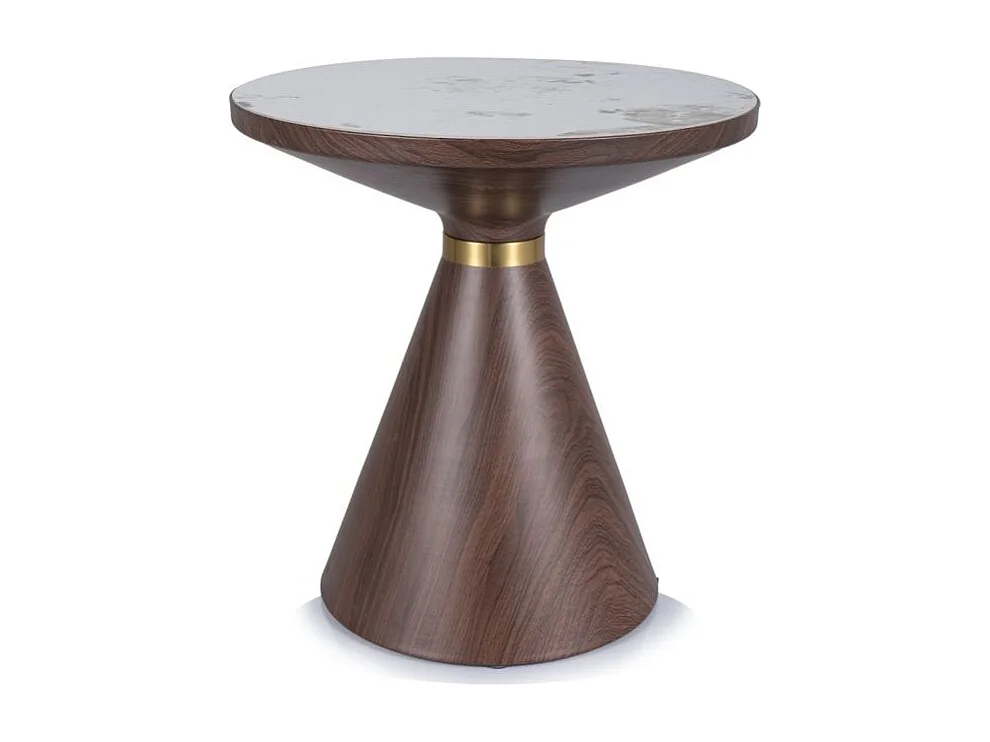 Ława NAPA B 50x50 biały marmur/brązowa