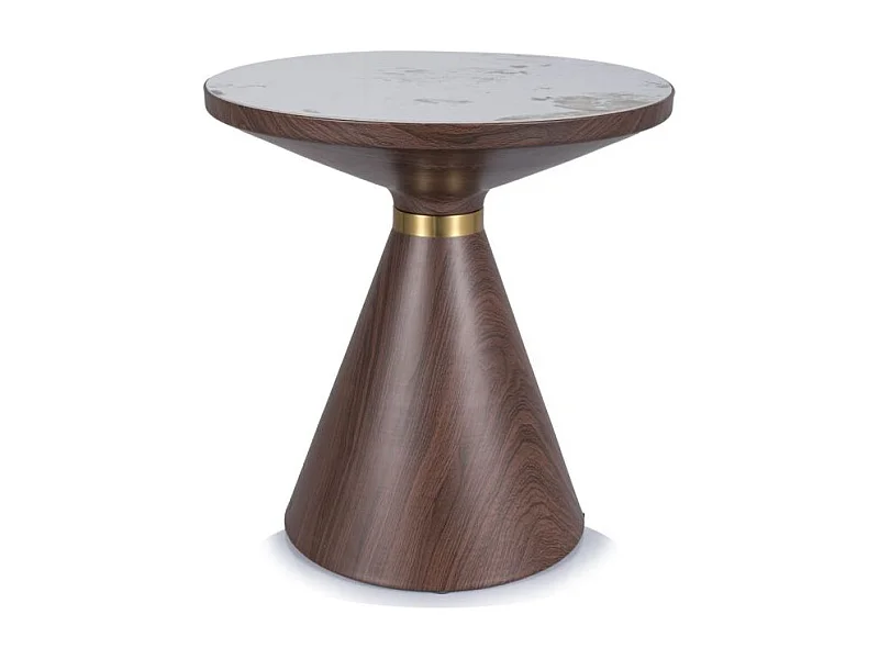 Ława NAPA B 50x50 biały marmur/brązowa