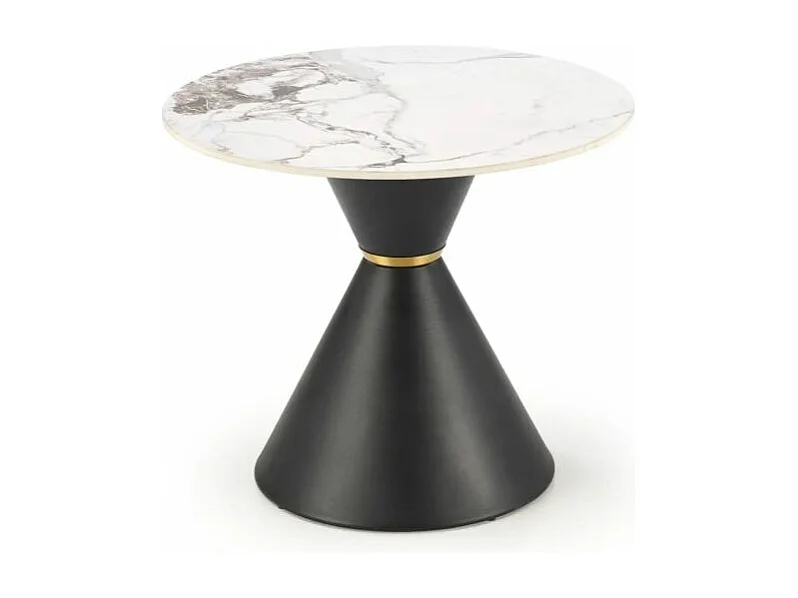Stolik kawowy GORETTI S 60x60 biały marmur/czarny
