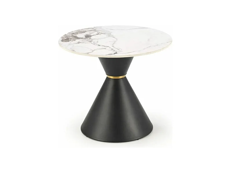 Stolik kawowy GORETTI S 60x60 biały marmur/czarny
