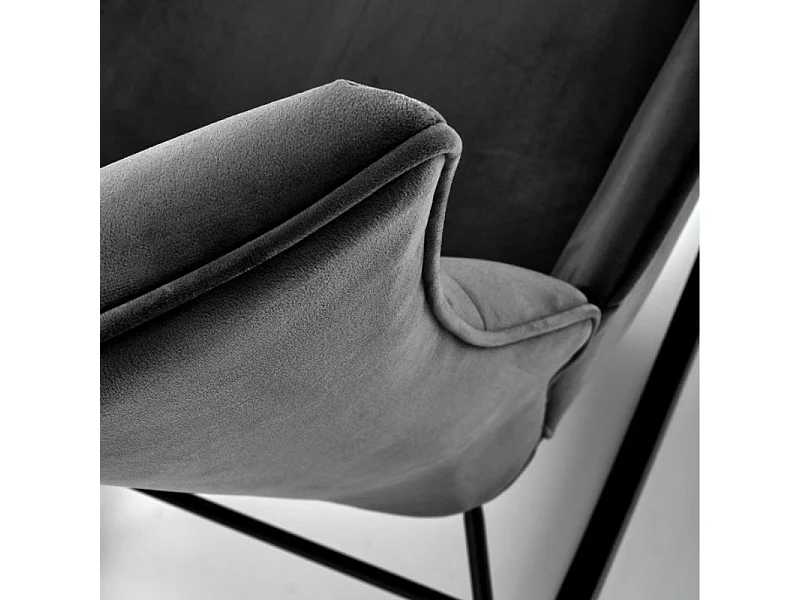 Rocking-chair design en velours noir avec accoudoirs Market