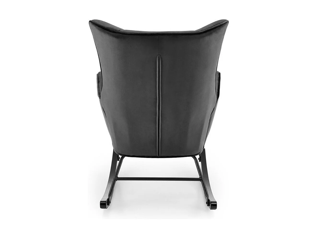 Rocking-chair design en velours noir avec accoudoirs Market