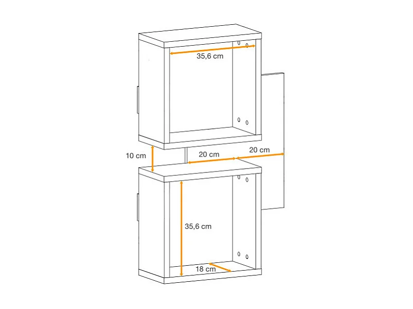 Półka EASY czarna/dąb wotan