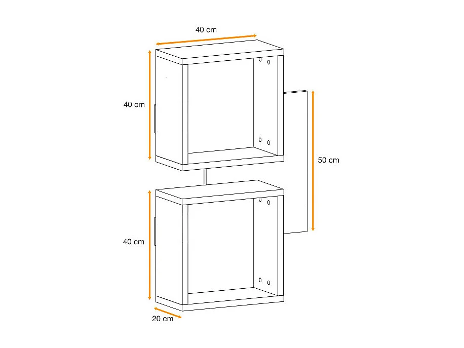 Półka EASY czarna/dąb wotan