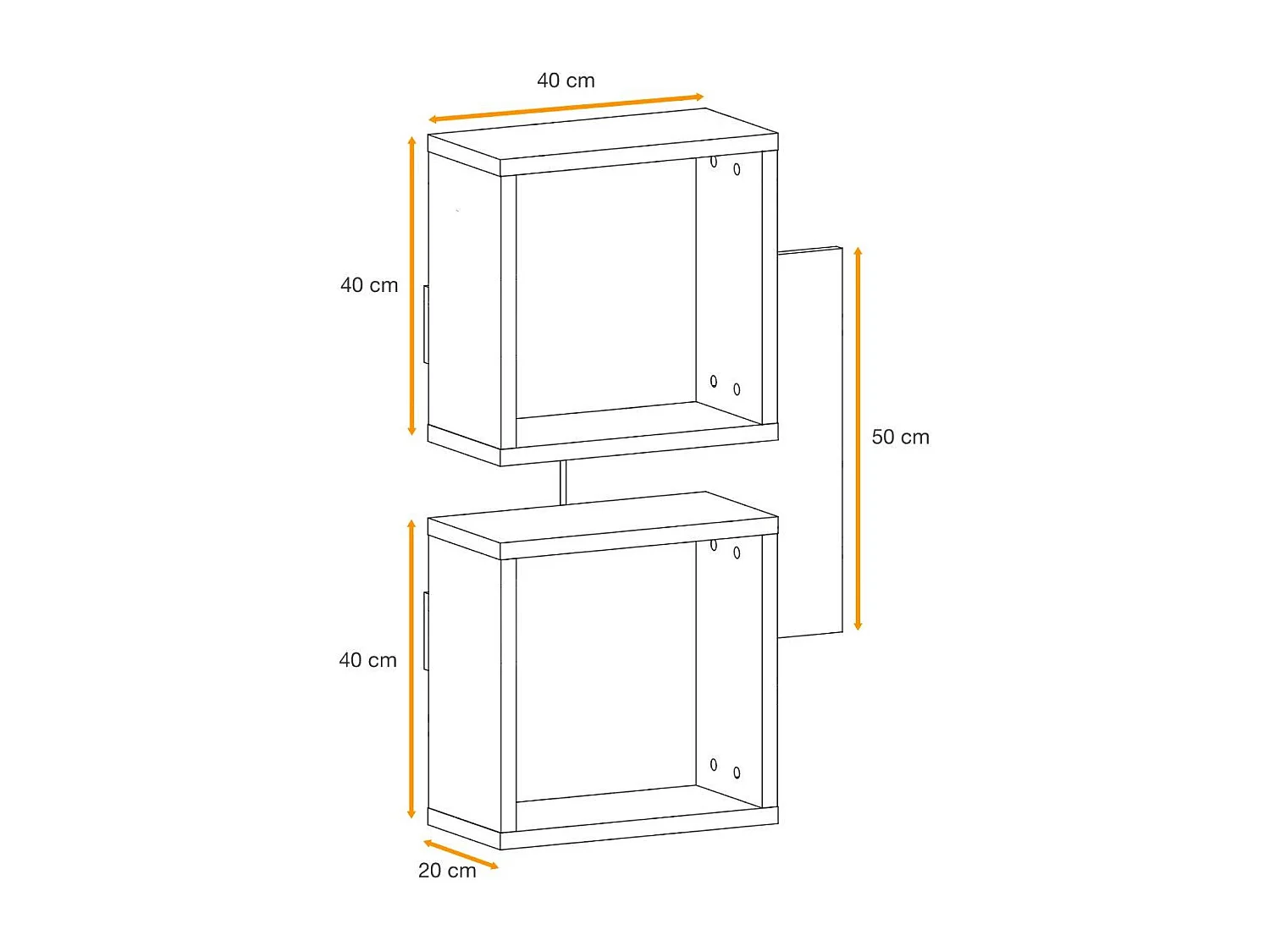 Półka EASY czarna/dąb wotan