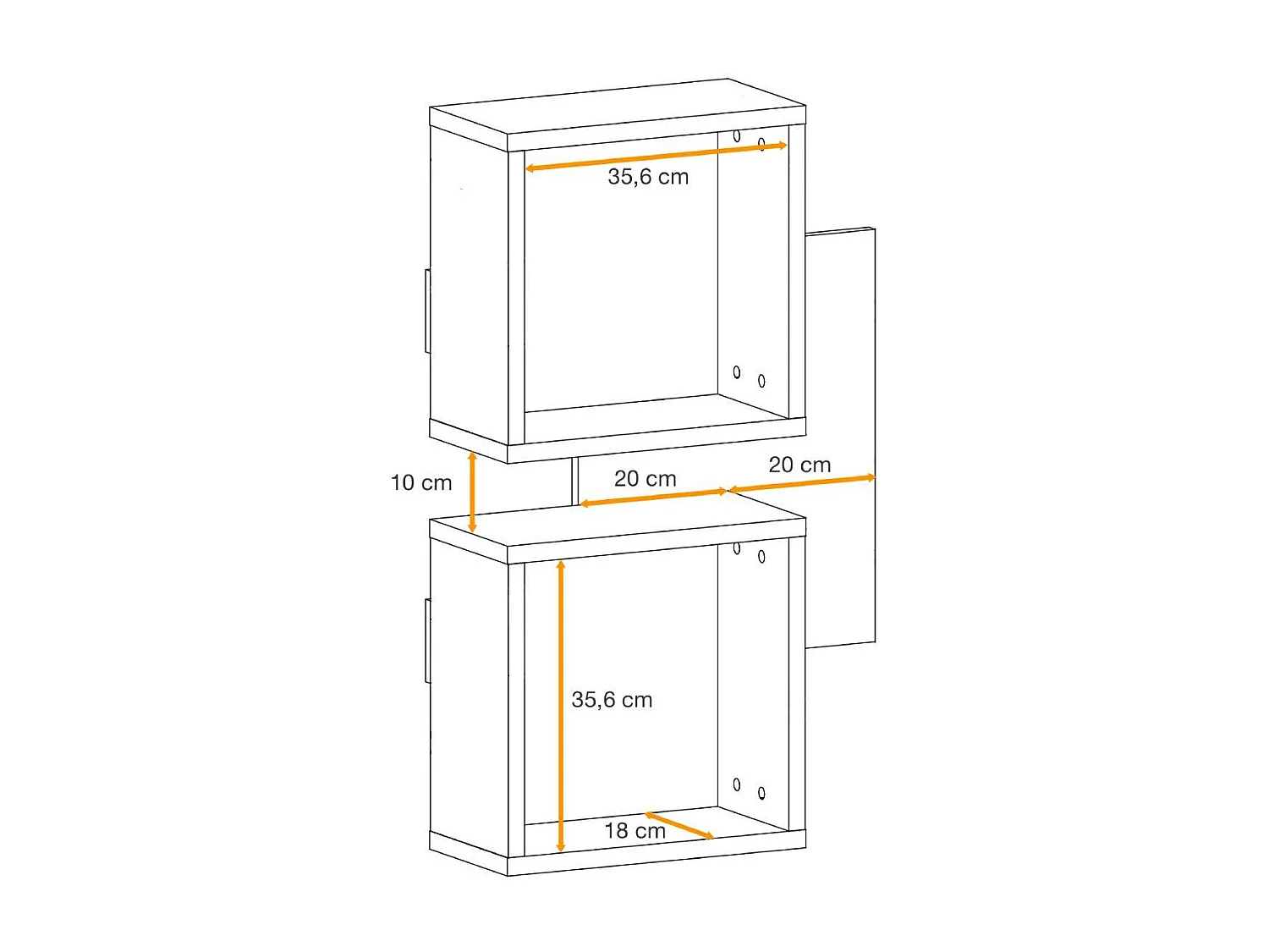 Półka EASY czarna/dąb wotan