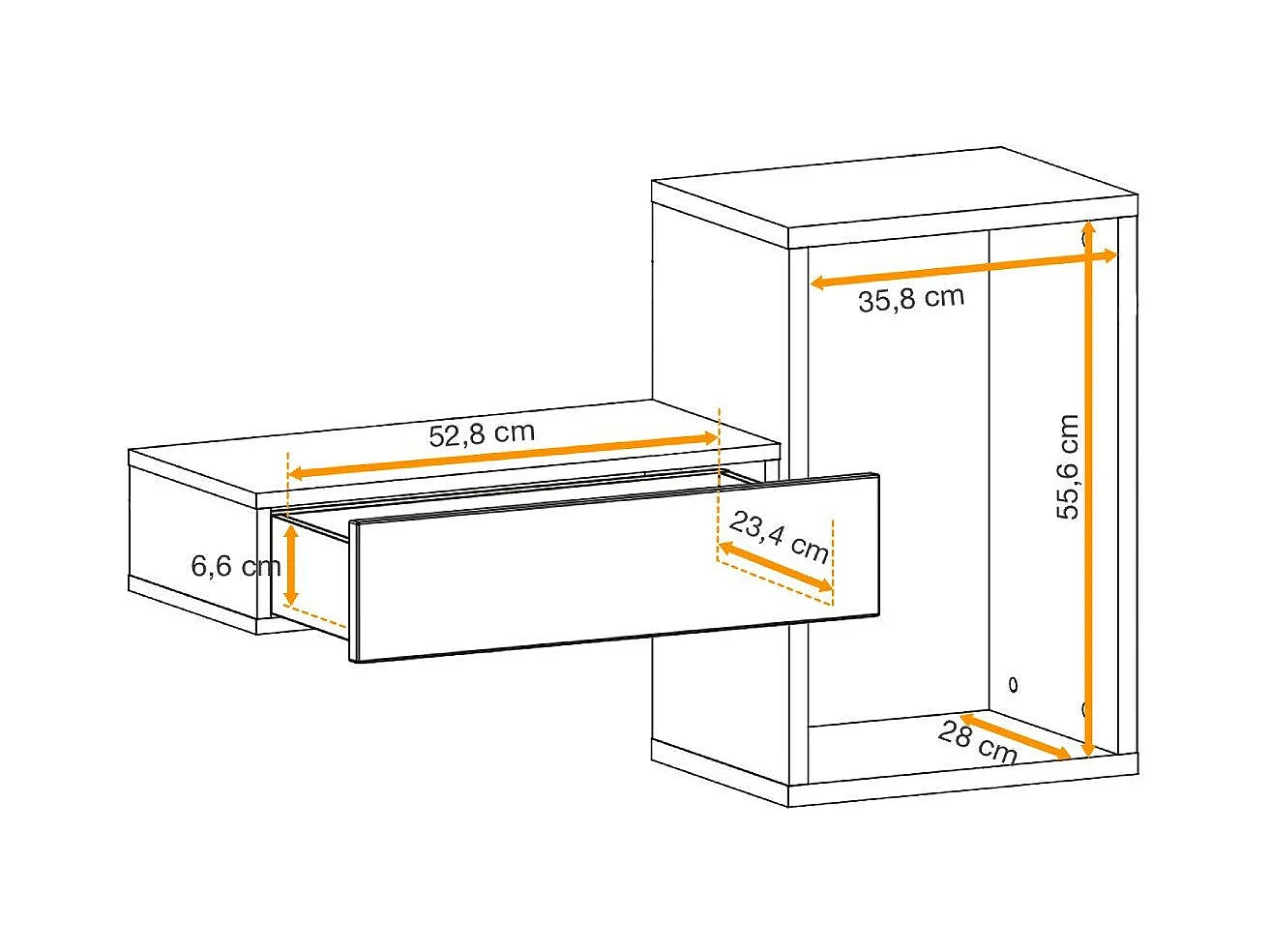 Konsola wisząca EASY 100x60 czarna/dąb wotan