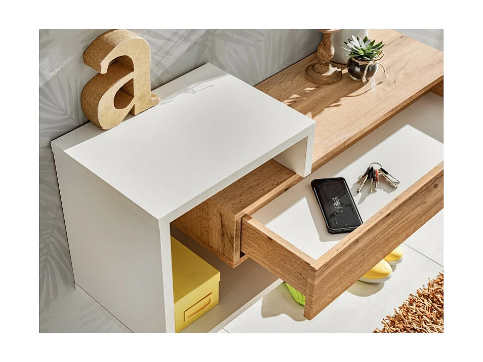 Konsola wisząca EASY 100x40 dąb wotan/czarna