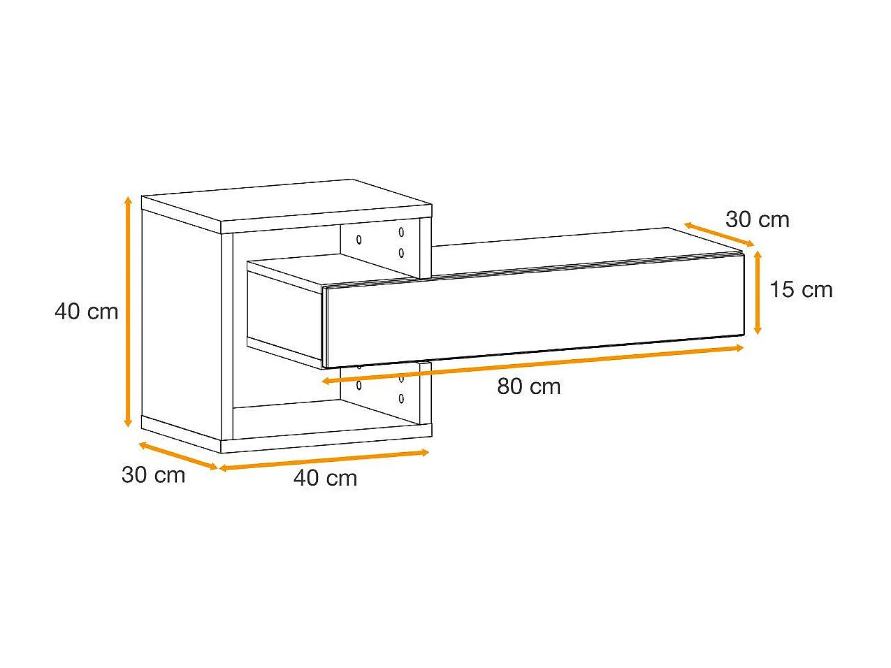 Konsola wisząca EASY 100x40 dąb wotan/czarna