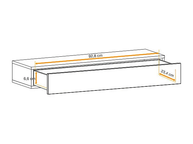 Konsola wisząca EASY 100x15 dąb wotan