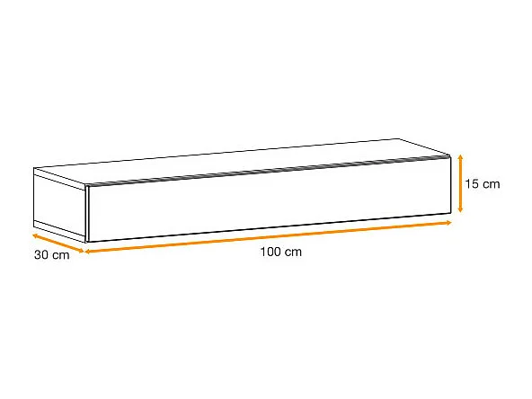 Konsola wisząca EASY 100x15 dąb wotan