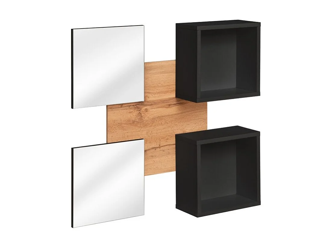 Lustro do przedpokoju EASY czarne/dąb wotan