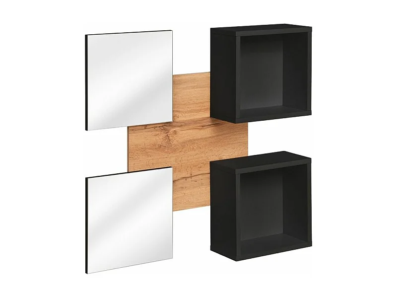 Lustro do przedpokoju EASY czarne/dąb wotan